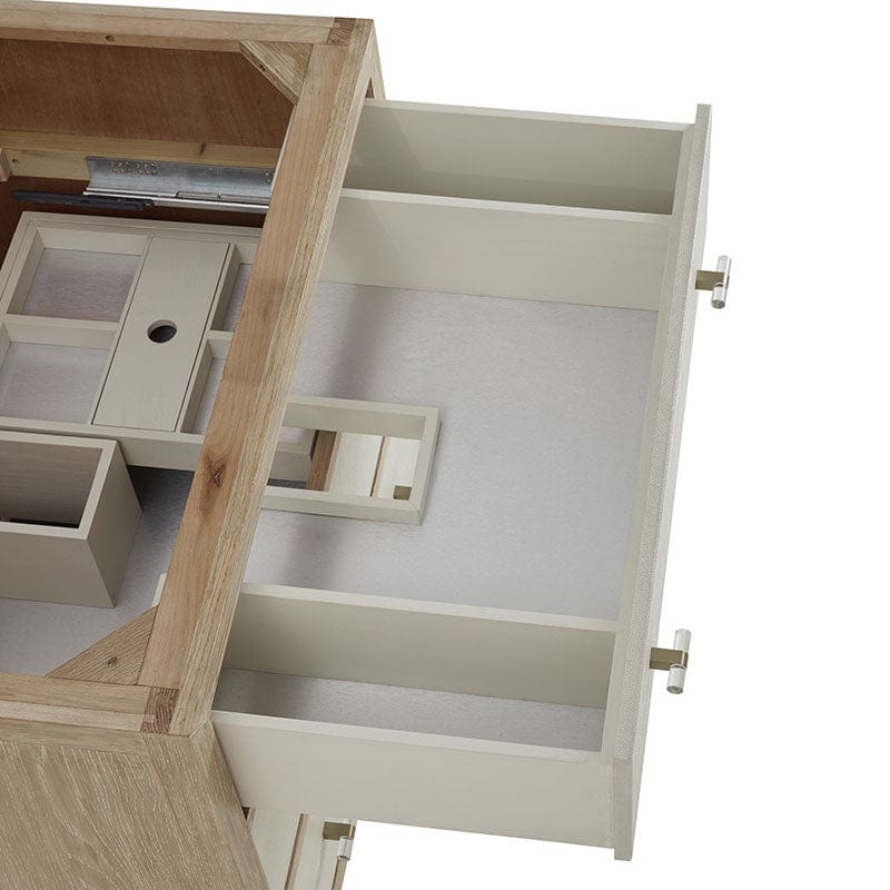 James Martin Celeste 36" Single Vanity Sunwashed Oak With Embossed Shagreen Drawer Boxes