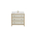 James Martin Celeste 36" Single Vanity Sunwashed Oak With Embossed Shagreen Front View