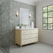 james martin celeste 48 inches single vanity sunwashed oak with embossed shagreen lifestyle side view