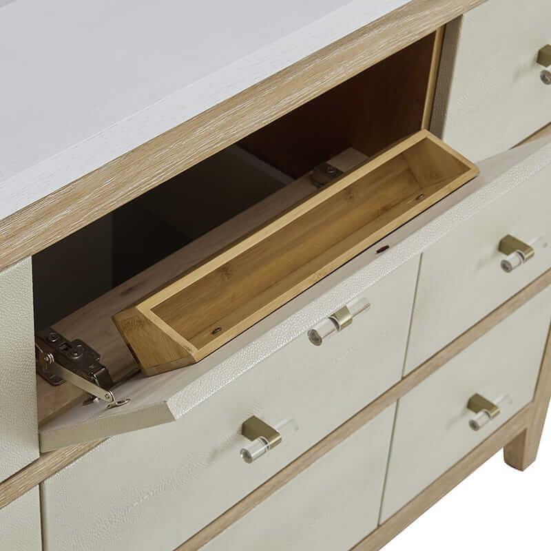 James Martin Celeste 48" Single Vanity in Sunwashed Oak With Embossed Shagreen With One Tip-Out