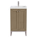James Martin Chianti 20 Inch Single Vanity Walnut Whisper Brushed Nickel With White Glossy Composite Stone Top