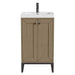 James Martin Chianti 20 Single Vanity Walnut Whisper Matte Black With White Glossy Composite Stone Top