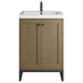 James Martin Chianti 24 Inch Single Vanity Walnut Whisper Matte Black with White Glossy Composite Stone Top