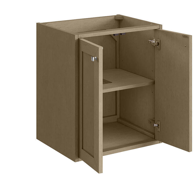 James Martin Chianti 24 Inch Single Vanity Walnut Whisper open doors