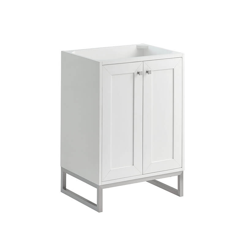 James Martin Chianti 24 Single Vanity Glossy White Brushed Nickel