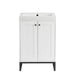 James Martin Chianti 24 Single Vanity Glossy White Matte Black With White Glossy Composite Stone Top