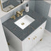 James Martin Chicago 30" Single Vanity in Glossy White With Bleu Silestone Top