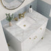 James Martin Chicago 36 Inch Single Vanity Glossy White With Victorian Silver Silestone Top