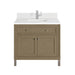 James Martin Chicago 36 Inch Single Vanity Walnut Whisper With Single Hole Faucet White Zeus Silestone Top Backsplash