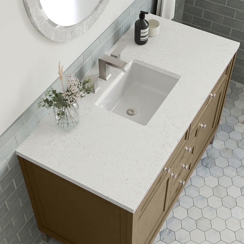 James Martin Chicago 48" Single Vanity Walnut Whisper With Lime Delight Silestone Top