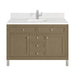 James Martin Chicago 48" Single Vanity Walnut Whisper With Single Hole Faucet White Zeus Silestone Top Backsplash