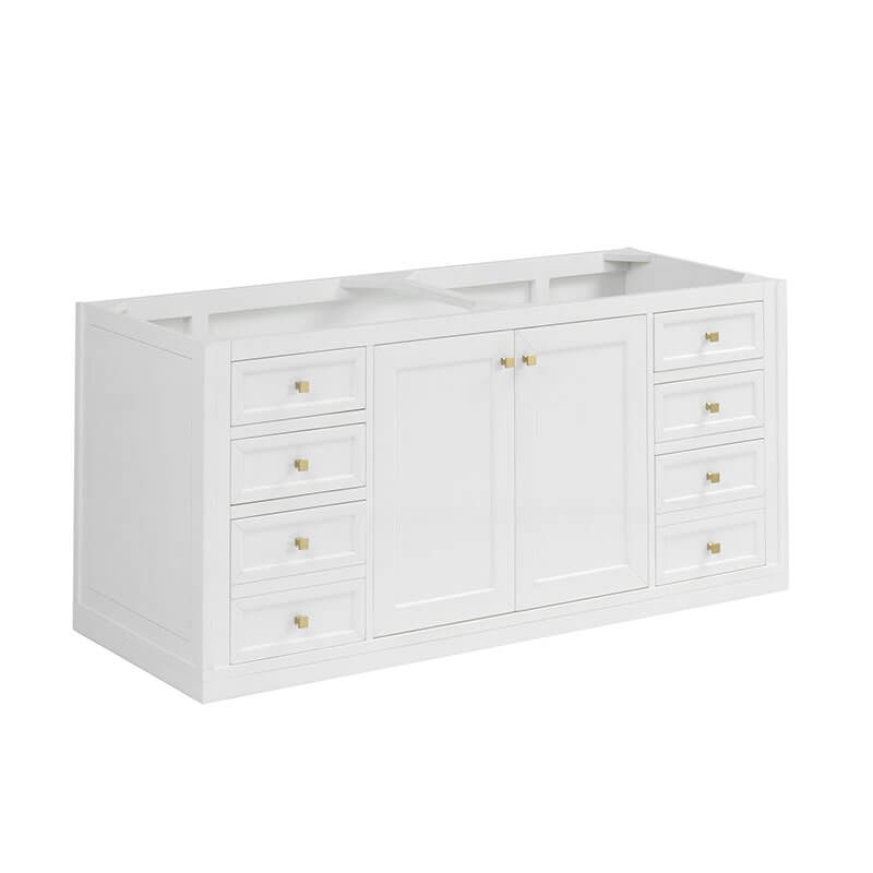 James Martin Chicago 60" Double Vanity Glossy White Free Standing