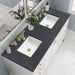 James Martin Chicago 60" Double Vanity Glossy White With Charcoal Soapstone Silestone Top
