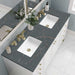James Martin Chicago 60" Double Vanity in Glossy White With Parisien Bleu Silestone Top