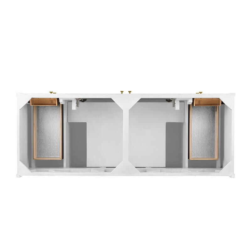 James Martin Chicago 60 Inch Double Vanity Glossy White Top View