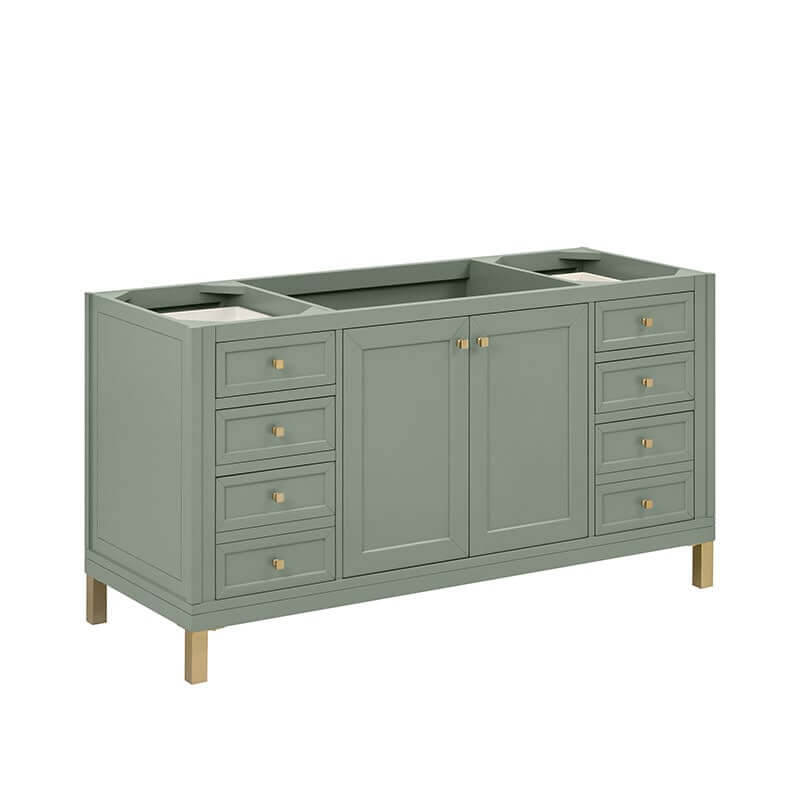 James Martin Chicago 60" Single Vanity Smokey Celadon Cabinet Only