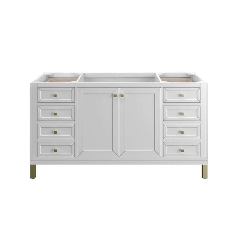 James Martin Chicago 60" Single Vanity Glossy White Cabinet Only