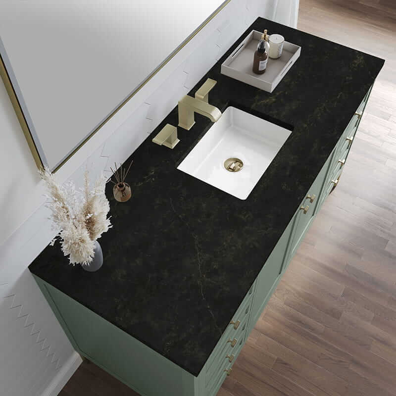 James Martin Chicago 60" Single Vanity in Smokey Celadon With Phantome Eclos Top
