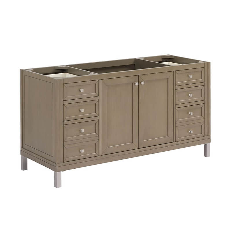 James Martin Chicago 60" Single Vanity Whitewashed Walnut Cabinet Only