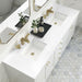 James Martin Chicago 72" Double Vanity Glossy White With White Zeus Silestone Top