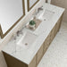 James Martin Chicago 72" Double Vanity Whitewashed Walnut With Ethereal Noctis Silestone Top