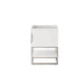 James Martin Columbia 24 Inch Single Vanity Brushed Nickel Glossy White Cabinet Only