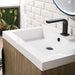 James Martin Columbia 24 Inch Single Vanity Matte Black Latte Oak With White Zeus Silestone Top