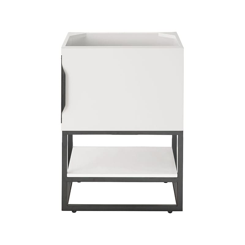 James Martin Columbia 24" Single Vanity Matte Black Glossy White Cabinet Only