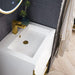 James Martin Columbia 24" Single Vanity Radiant Gold Glossy White With White Zeus Silestone Top