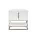 James Martin Columbia 31.5" Single Vanity in Glossy White Brushed Nickel Cabinet Only