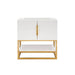 James Martin Columbia 31.5" Single Vanity in Glossy White Radiant Gold Cabinet Only