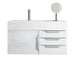James Martin Columbia 36 Inch Single Wall Mount Vanity in Glossy White Brushed Nickel With White Zeus Silestone Top