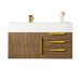 James Martin Columbia 36 Inch Single Wall Mount Vanity in Latte Oak Radiant Gold With White Zeus Silestone Top