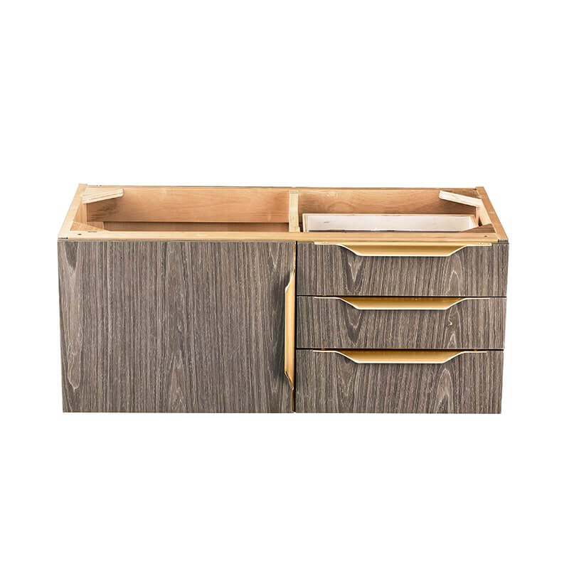 James Martin Columbia 36" Single Wall Mount Vanity in Ash Gray Radiant Gold Cabinet Only