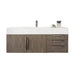 James Martin Columbia 48 Inch Single Wall Mount Vanity in Ash Gray Brushed Nickel With White Zeus Silestone Top