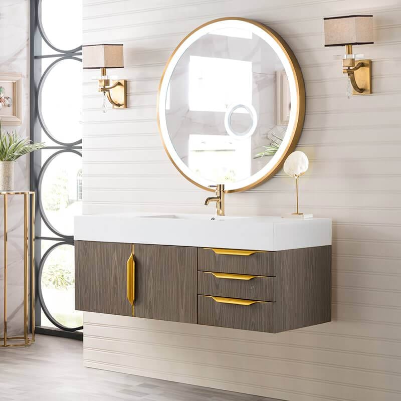 James Martin Columbia 48" Single Wall Mount Vanity Corner View