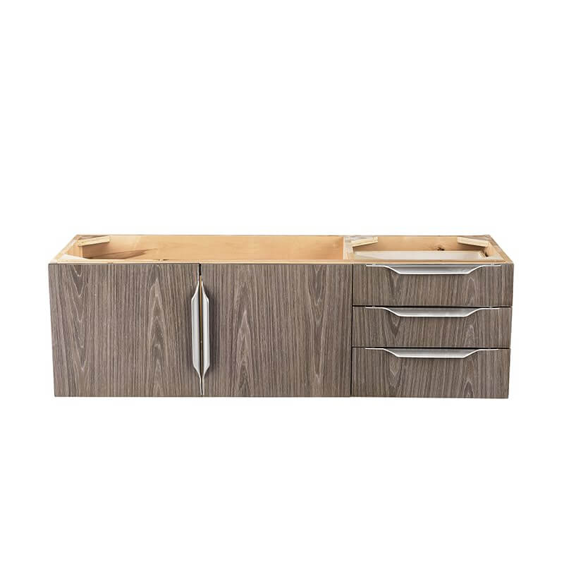 James Martin Columbia 48" Single Wall Mount Vanity in Ash Gray Brushed Nickel Cabinet Only