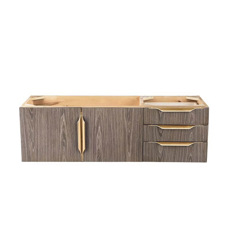 James Martin Columbia 48" Single Wall Mount Vanity in Ash Gray Radiant Gold Cabinet Only