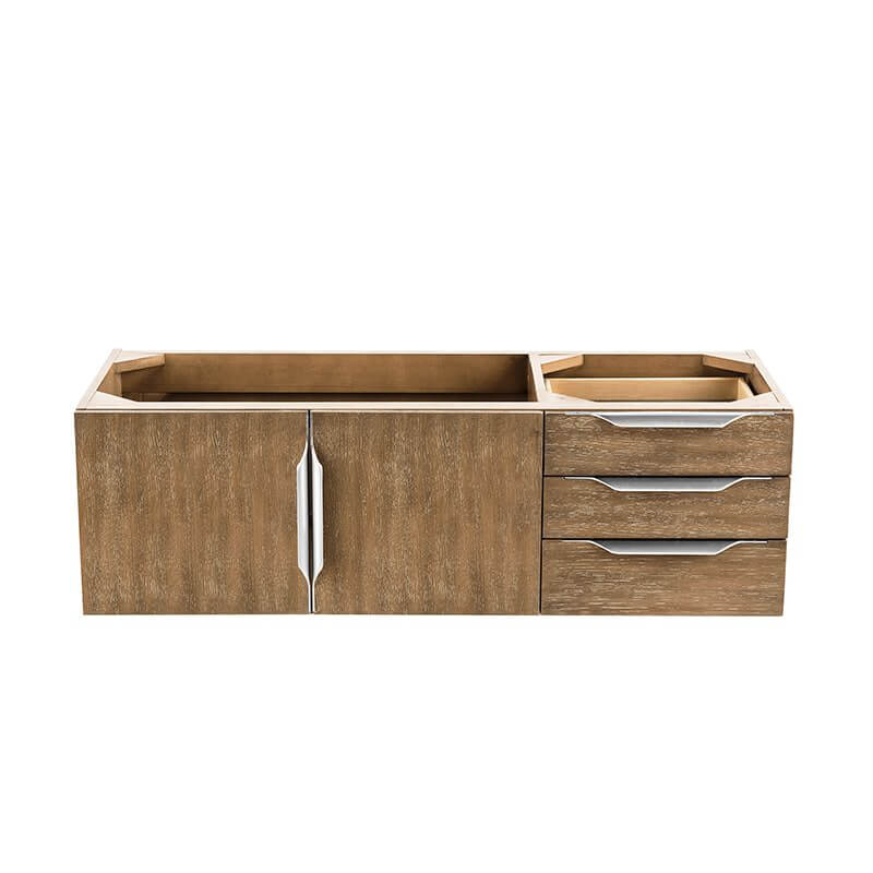 James Martin Columbia 48" Single Wall Mount Vanity in Latte Oak Brushed Nickel Cabinet Only