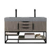 James Martin Columbia 59" Double Vanity in Ash Gray Matte Black With Dusk Grey Glossy Composite Stone Top
