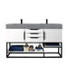 James Martin Columbia 59" Double Vanity in Glossy White Matte Black With Dusk Grey Glossy Composite Stone Top
