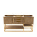 James Martin Columbia 59" Double Vanity in Latte Oak Radiant Gold Cabinet Only