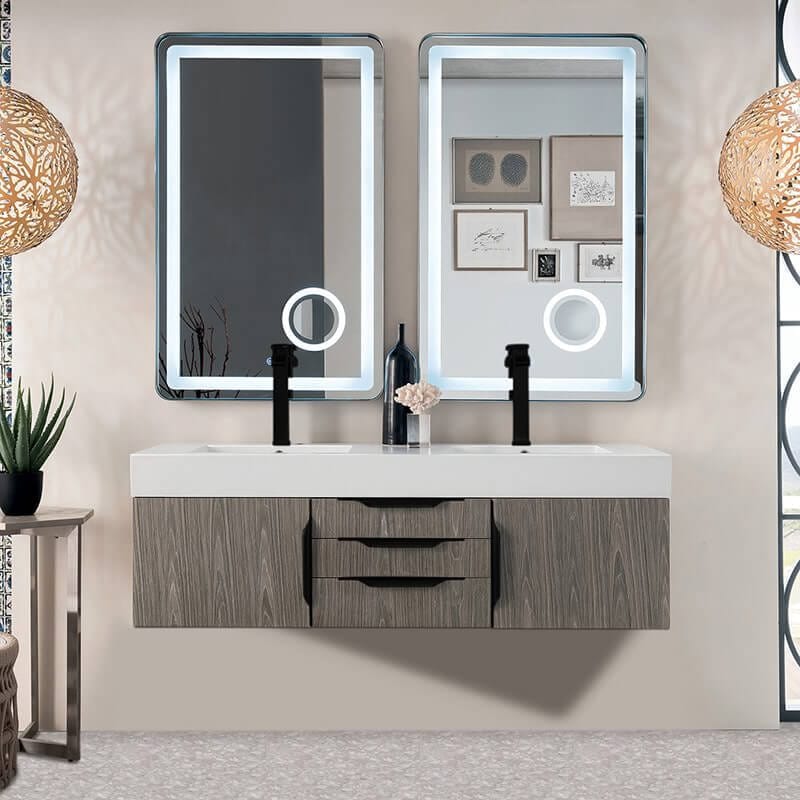 James Martin Columbia 59" Double Wall Mount Vanity Front View