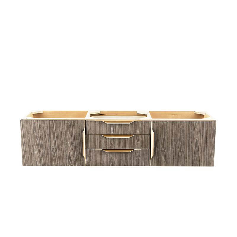 James Martin Columbia 59" Double Wall Mount Vanity in Ash Gray Radiant Gold Cabinet Only