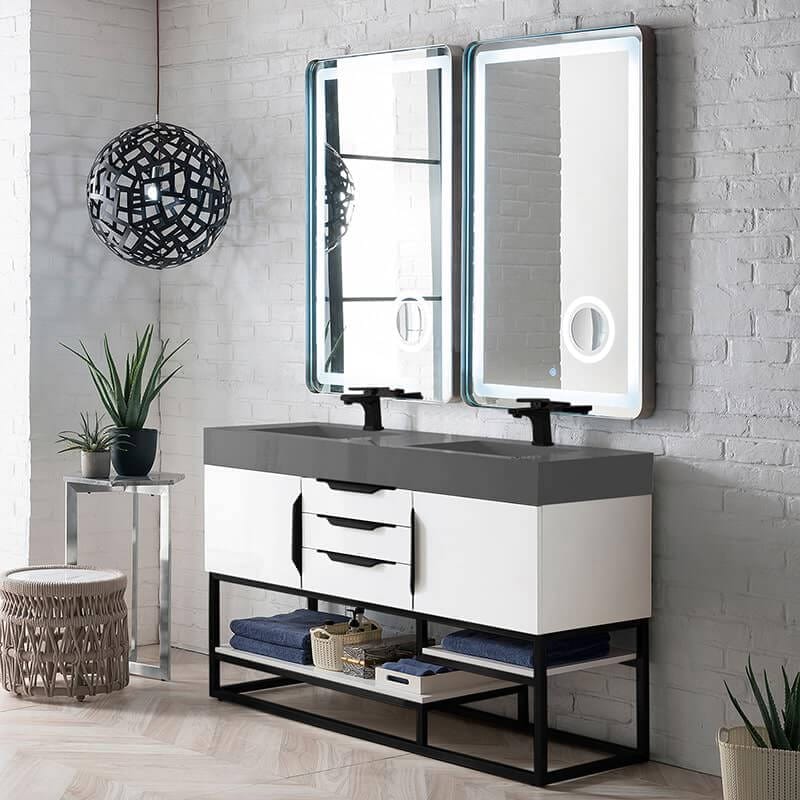 James Martin Columbia 59 Inch Double Vanity Corner View
