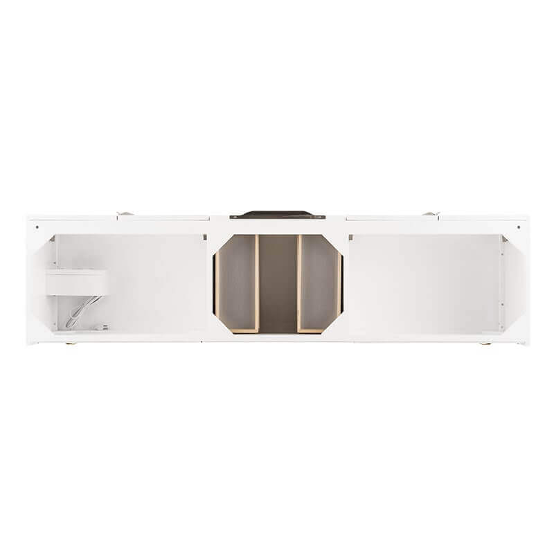 James Martin Columbia 72" Double Vanity Glossy White Top View