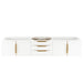 James Martin Columbia 72" Double Wall Mount Vanity in Glossy White Radiant Gold Cabinet Only