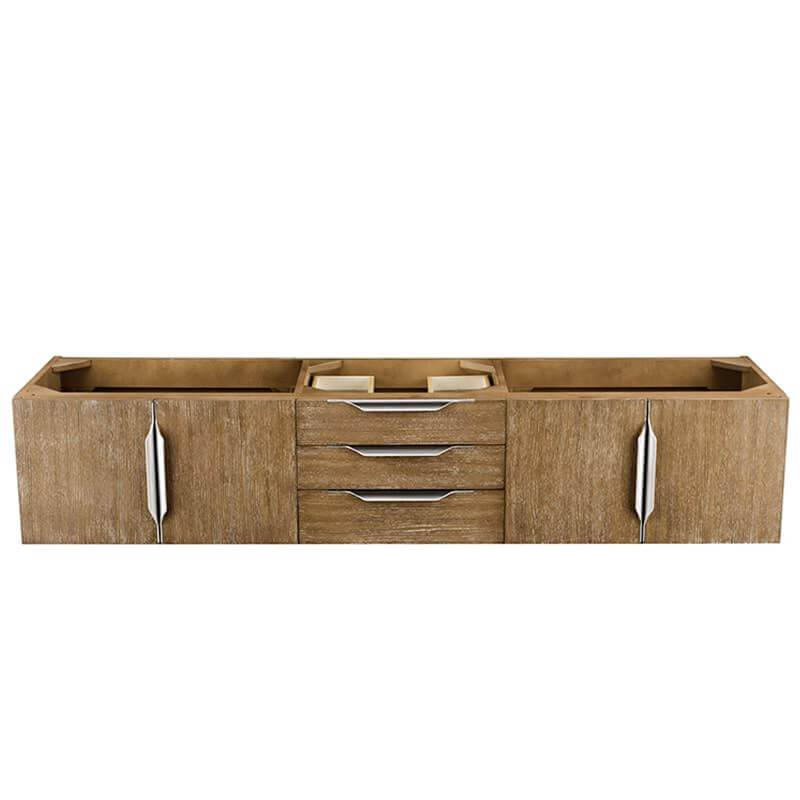 James Martin Columbia 72" Double Wall Mount Vanity in Latte Oak Brushed Nickel Cabinet Only