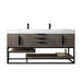 James Martin Columbia 72 Inch Double Vanity Ash Gray_matte Black With White Zeus Silestone Top