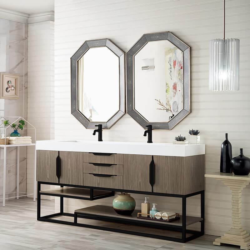 James Martin Columbia 72 Inch Double Vanity Corner View